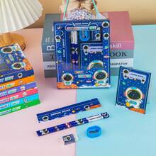 1pc铅笔文具6件套，礼品文具套装，功能齐全，适用送礼学校用品便携文具节日礼物学生奖品 - 彩色 - 查看 5