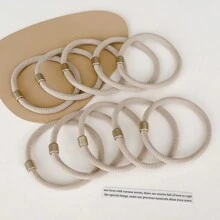 10pcs Women Colorful High Ponytail Elastic Hair Ties Resistant Bands For Dating, Commuting, Sports, Vacation, Beach Ponytail Holders Hair Elastics Hair Rubber Bands Scrunchies Hair Rope, Hair Bobbles ,Gym Sport Outfit