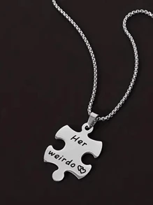 قلادة عنق متشابكة من الفولاذ المقاوم للصدأ العصرية 2قطعة، قلادة زوجية للزينة اليومية، هدية إجازة للصديق/الصديقة.