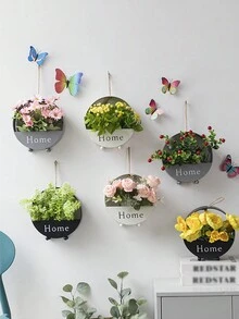 1入室外掛鐵製花籃，園藝裝飾，家居牆上裝飾品，客廳和臥室牆面裝飾 - 彩色 - 查看 8
