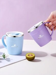 具有防漏和保溫功能的不鏽鋼便攜杯，具備蓋子，非常適合飲用咖啡和牛奶，男女使用皆宜的戶外旅行杯 - 綠色 - 查看 6