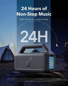 Soundcore Boom 2 Outdoor Speaker, 80W, Bluetooth Speaker, Subwoofer, BassUp 2.0, 24H Playtime, IPX7 Waterproof, Floatable, RGB Lights, USB-C, Custom EQ, Bluetooth 5.3, Portable For Outdoors, Camping, Beach - 黑色 - 查看 6