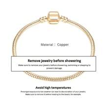 1入經典時尚多彩蛇骨珠心形手鍊，可調節，適合日常佩戴，DIY珠寶手鍊，金色/銀色/玫瑰金，16mm / 18mm / 20mm / 21mm - 彩色 - 查看 20