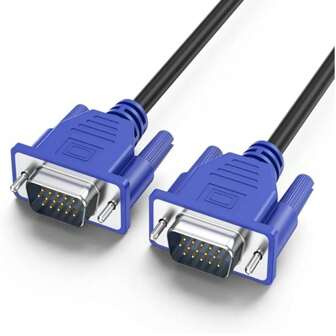 1.5 Meters HD VGA 4 + 5 15 Pin Cable Male To Male Connection Computer Projector Monitor Video Data Cable With Magnetic Ring 1080P