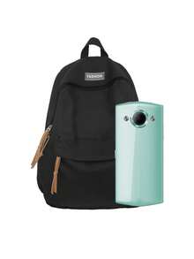 Mochila versátil para hombres con capacidad grande de estilo minimalista para viajes y desplazamientos al aire libre en unicolor. Regalos para el día del padre o para la universidad - Negro - Ver 6