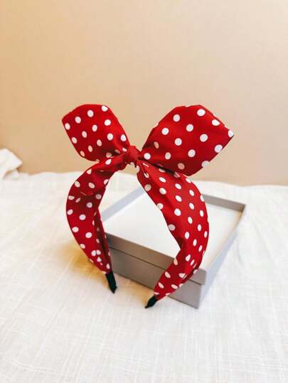 قطعة واحدة اكسسوار شريطة شعر نسائية أنيقة وجذابة بنقاط كبيرة، بند الشعر، شريط الشعر، أربطة الشعر