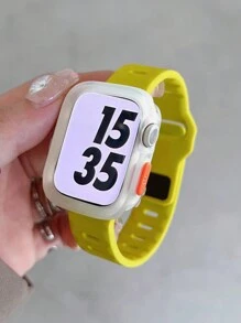 2 件装兼容 表带 Apple WatchStrap 和 Apple WatchCase 男女可调节荧光绿柔软超薄硅胶运动 表带和 Tpu 镂空软甲透明保护 Apple WatchCase 男女适用，兼容 表带 40/41/44/45/49MM，兼容 Series Ultra/SE/9/8/7/6/5/4，智能手表配件 - 螢光綠 - 查看 6