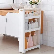Scaffale di archiviazione per bagno, lo scaffale di archiviazione è adatto per frigorifero, cucina, bagno può contenere bevande, condimenti e altri contenitori multi-strato per l'archiviazione di lattine, prodotti cosmetici, detersivi per il bucato e scaffale di archiviazione da scrivania per bibite - Multicolore - Visualizzare 2