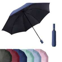 1 Pieza Pequeña Sombrilla Plegable Con Protección De Rayos Uv,1 pieza plegable Paraguas manual , Viajes al aire libre portátil con patrón de letra sol Paraguas - Azul - Ver 2