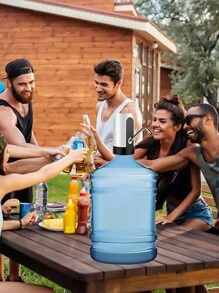 Dispensador de Automático de agua Recargable con Luz Led - Blanco y Negro - Ver 4