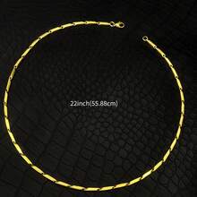 1pc Simple Hip Hop Fashion Stainless Steel Necklace Bamboo Section Chain Stick Chain - Bamboo - View 2