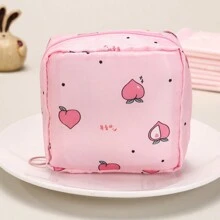 1pc Portable Sanitary Pad Organizer Bag, Multi-Functional Travel Pouch, Zipper Oxford Cloth Feminine Hygiene Storage Bag, Suitable For Teenagers And Women, For Toiletries, Sanitary Pads And Cosmetics, Back To School