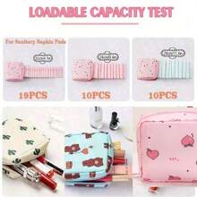 1pc Portable Sanitary Pad Organizer Bag, Multi-Functional Travel Pouch, Zipper Oxford Cloth Feminine Hygiene Storage Bag, Suitable For Teenagers And Women, For Toiletries, Sanitary Pads And Cosmetics, Back To School