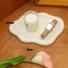 1 件不对称云形陶瓷珠宝托盘，创意珠宝收纳盒，奢华 Ins 风格装饰收纳盘最佳礼物 - 白色 - 查看 4