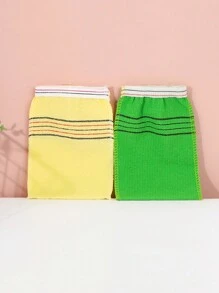 2入組多色磨砂淋浴搓澡套裝附自粘纖維，時尚土耳其浴手套，適用於成年人沐浴或在浴場/水療中進行去角質、按摩和清潔