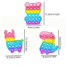 1組/2入組隨機卡通動物造型矽膠泡泡玩具，思維遊戲桌面壓力減緩玩具 - 彩色 - 查看 7