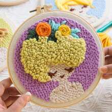 Original Russian Punch Needle Embroidery Coarse Thread DIY Material Set For Girls, Simple Beginner Kit - Multicolor - View 4