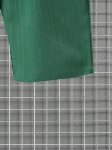 男童休闲波浪纹理短袖衬衫和短裤套装，轻盈透气纯色，适合春夏季 - 綠色 - 查看 8