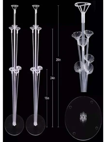2 Soporte Globos Paneles Base Para 7 Globos - Blanco - Ver 3