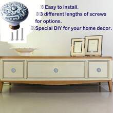 1/2/4/6/8/10/12/15/20pcs 1-2/5 Inch Ceramic Kitchen Cabinet Knobs For Drawer Dresser Knobs Pulls Round Dresser Knobs Drawer Handles And Pulls For Home Furniture Decor Ceramic Knobs With 3 Size Screws