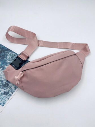 1pc Fashionable Women Waist Bag, Waterproof Nylon Fanny Pack With Invisible Zipper And Coin Pouch