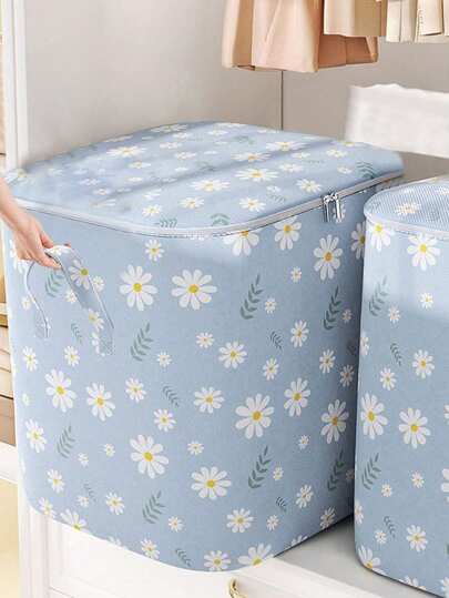 1 件可折叠布被子收纳袋，防尘、防水、防潮衣物收纳袋，带手柄，非常适合收纳被子、玩具、枕头、季节性服装、羽绒服、搬家和打包，采用优质牛津布制成，带拉链封口装饰装饰节日装饰房间装饰家居装饰卧室装饰卧室，收纳袋，家居收纳，女式白色 T 恤，女式黑色裤子，女士冬装，连衣裙，