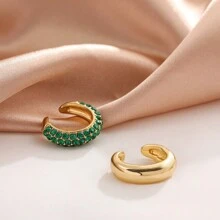 1pair C-Shaped Zirconia Fashion Creative Ear Clip Earrings