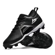 Men's Football Game Special Shoes - Multifunctional Anti-Skid AG Studs Sole, Lightweight Breathable Classic Black Leather Surface, Lace-Up Design Helping For University Athletic And Team Victory