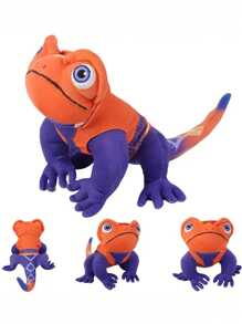 Molutian 36cm/14.17in Iwaju Otin Plush Toys Lizard Hexagonal Dinosaur Plush Simulation Lizard Plush Real Life Reptiles Wild Lizard Chameleon Toys Salamander Gifts For Children Home Decoration - Orange - View 4