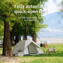 【200✖200✖135cm】戶外折疊帳篷全自動快速開啟帳篷3-4人自駕露營帳篷耐雨防曬攜帶便捷 - 白色大號 - 查看 2