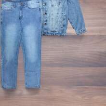 Men's Denim Classic Jean Suit Outfit - 天空 - 查看 3