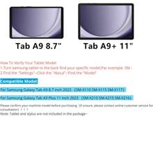 适用于三星 Galaxy Tab A9 Plus 保护壳 Tab A9+ 11 英寸 2023 X210 X216 X218 PU 皮革防震折叠智能保护套适用于 Galaxy Tab A9 8.7 英寸 X110 X115 X117 平板电脑保护壳，带自动睡眠唤醒功能 - 灰色 - 查看 5