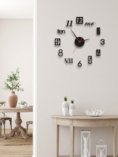 1set Creative Acrylic Large Diy Digital Clock, Black, Study, Living Room ation,Home ,Room Birthday Graduation Klok Wand Bedroom Dormitory Back To School view 8