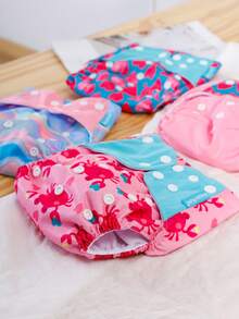 Bộ 4 tã vải cho bé, một kích cỡ, có thể giặt và tái sử dụng, dành cho bé trai và bé gái - Nhiều màu - Xem 6