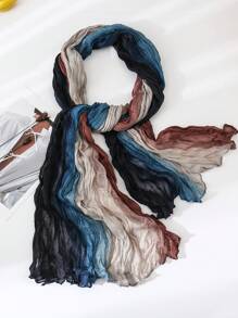 女士褶皱渐变效果超柔软围巾，防晒轻质雪纺颈巾，具有防皱功能，适合圣诞节冬季秋季 - 彩色 - 查看 11