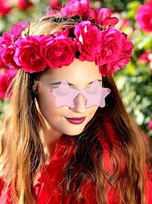 1/5/10 pezzi Occhiali senza montatura a forma di cuore o a forma di stella a cinque punte, una vasta gamma di colori trasparenti e caramella, ideali come regali per feste, perfetti per festa in piscina, feste estive, compleanni, carnevali, eventi divertenti o come bomboniere. (Colori assortiti) Bomboniere per feste di San Valentino