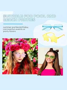1/5/10 pezzi Occhiali senza montatura a forma di cuore o a forma di stella a cinque punte, una vasta gamma di colori trasparenti e caramella, ideali come regali per feste, perfetti per festa in piscina, feste estive, compleanni, carnevali, eventi divertenti o come bomboniere. (Colori assortiti) Bomboniere per feste di San Valentino
