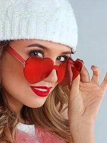 1/5/10 pezzi Occhiali senza montatura a forma di cuore o a forma di stella a cinque punte, una vasta gamma di colori trasparenti e caramella, ideali come regali per feste, perfetti per festa in piscina, feste estive, compleanni, carnevali, eventi divertenti o come bomboniere. (Colori assortiti) Bomboniere per feste di San Valentino