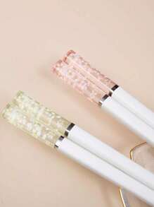 2/5 Pairs Cherry Blossom Amber Color Creative Tableware Chopsticks, Anti-Slip High-Temperature Resistant Antibacterial Alloy Chopsticks For Home Use,School Supplies