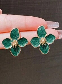 2對/套綠色和白色天然石頭法式復古綠寶石耳墜套裝 - 彩色 - 查看 6