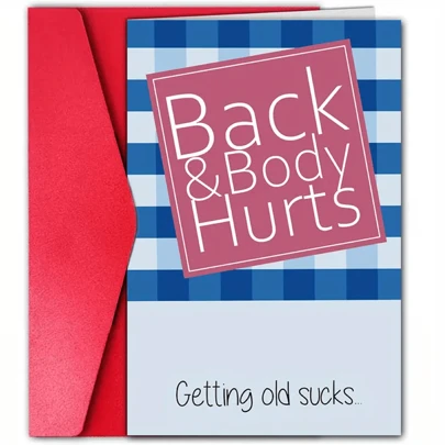 1pc "Back&Body Hurts Getting Old Sucks" Funny Birthday Card, Creative Greeting Card, A Unique Gift Suitable For Parents, Relatives, Brothers And Sisters, Colleagues, Husband And Wife