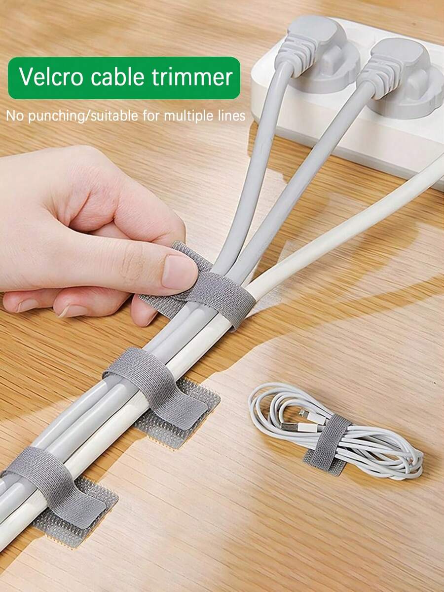10 piezas Correas de gancho y bucle para organización de cables, sujetador de cable de gestión de alambre para escritorio de computadora