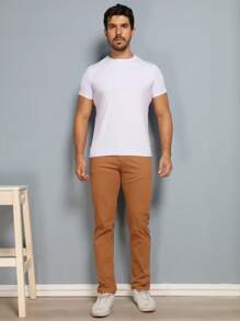 Men Pants - 駝色 - 查看 2