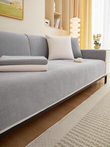 1個幾何細節沙發坐墊，現代化聚酯纖維防滑沙發套，適用於所有季節