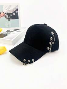1Pc Phong Cách Đường Phố Vòng Sắt Punk Hip-Hop Mũ, Unisex Thiết Kế Thời Trang Đinh Tán Cặp Đôi Mũ Bóng Chày - Nhiều màu - Xem 10