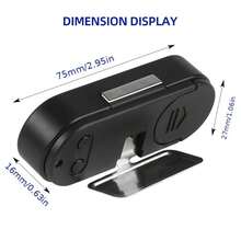 Reloj electrónico de coche en miniatura, reloj de tiempo, relojes de auto con termómetro luminoso, pantalla digital retroiluminada, accesorios de estilo de coche - Negro - Ver 8