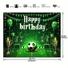 1pc Soccer Birthday Party Backdrop Football Field Photography Background Football Themed Party Decoration Photobooth Props For Boys Men Women Girls Cake Table Decor,