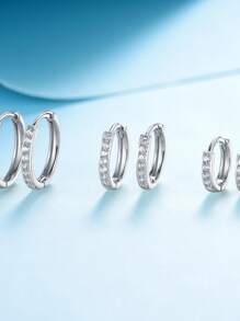 Women Hoop Earrings - Silver - View 1