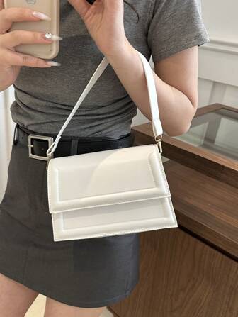 Minimalistisk och stilren avslappnad handväska, 2025 ny retromode underarmsväska, enfärgad axelväska för pendling