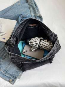 Vintage Denim Backpack, Y2K Large Capacity Hobo Bag, Fashionable Ladies Crossbody Shoulder Bag, Y2K Cute Denim Shoulder Bag For Women, Simple Multi-Pocket Vacation Travel Crossbody Bag, Square Shoulder Bag Wallet For Daily Commute, Large Capacity Multifunctional Laptop Backpack Handbag For Students, Shoulder Bag For School